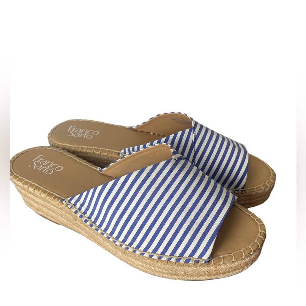 Franco Sarto Nautical Espadrilles Platforms Sandals Shoes Size 10M